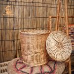 خرید سبد لباس حصیری