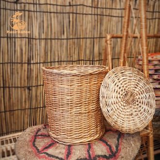 خرید سبد لباس حصیری