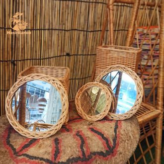 آینه سه تیکه حصیری